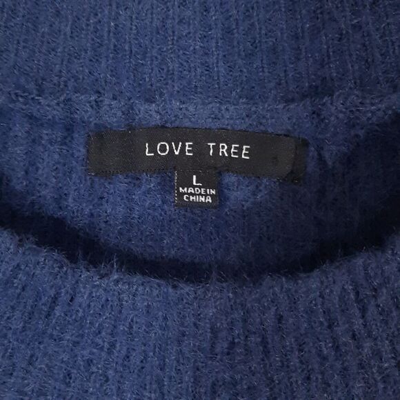Love Tree Eyelash Fuzzy Ribbed Knit Sweater SZ Large Soft Stretch Cozy Slouchy - Picture 14 of 16